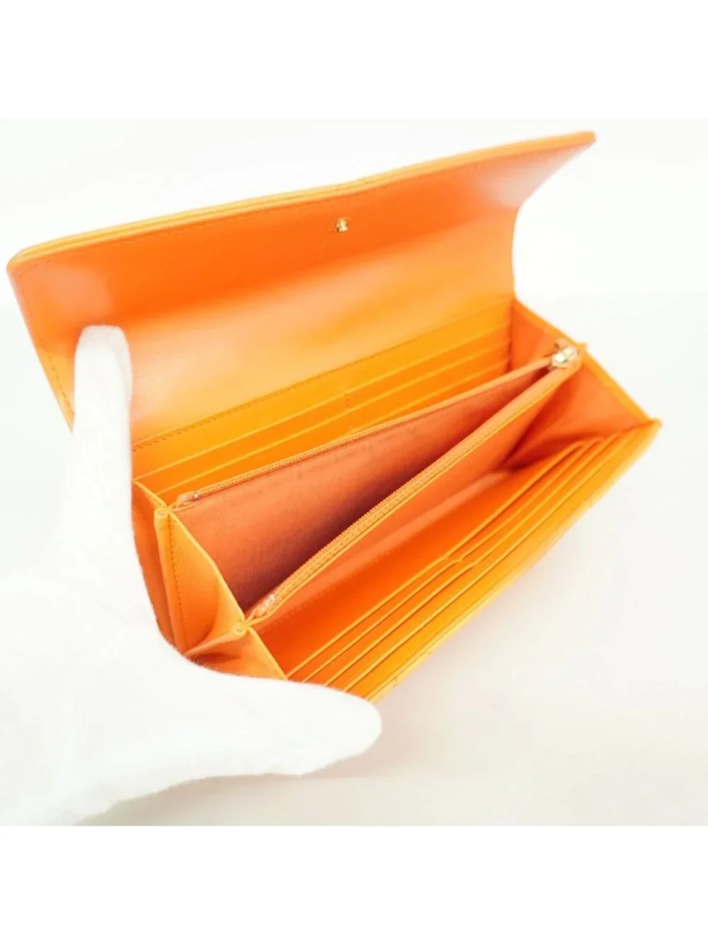 Chanel Wallet Chanel 19 Lambskin Orange Gold